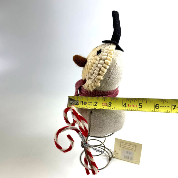 Vintage Snowman On A Spring With Candy Cane Christmas Winter Piece Sculpture - Picture 14 of 14